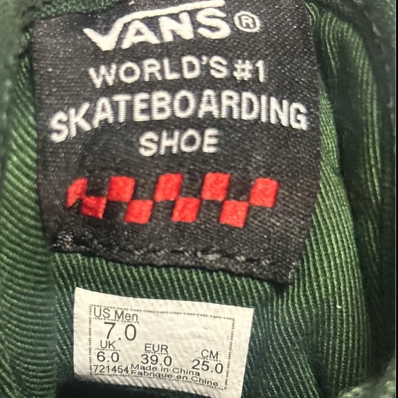 Vans Dark Green & Black Crocket High Tops With Extra Vans Brand Laces - Picture 7 of 8